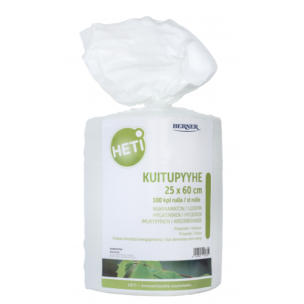 HETI Kuitupyyhe 25 x 60 cm / 100 pyyhettä/rll - maskikauppa.fi