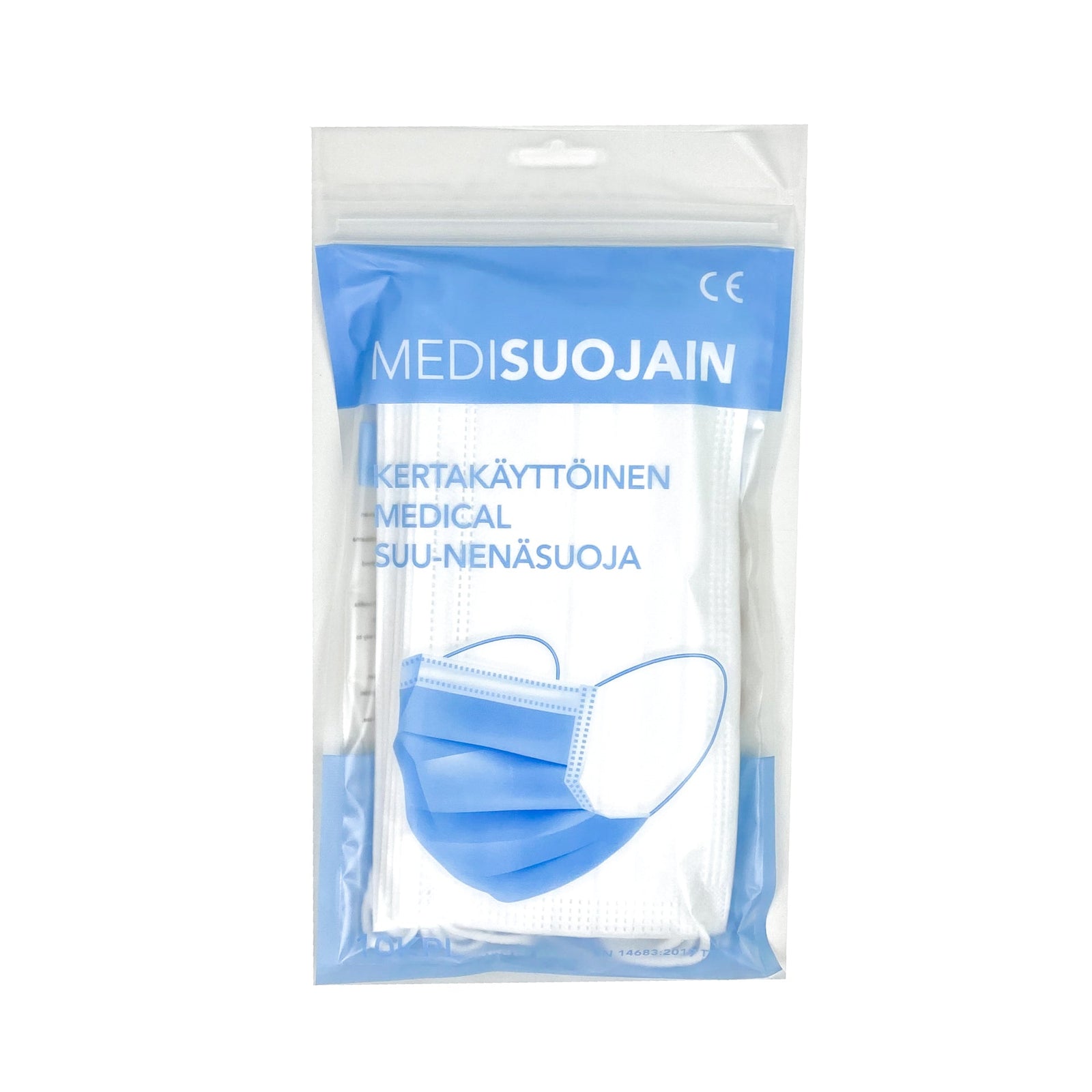 Medical Type II BFE98 valkoinen suu-nenäsuoja 10kpl - maskikauppa.fi